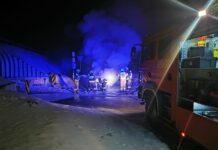 Wieczorny pożar samochodu w Grębowie