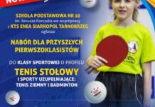 Tarnobrzeg – nabór uczniów do klasy sportowej o profilu tenis stołowy